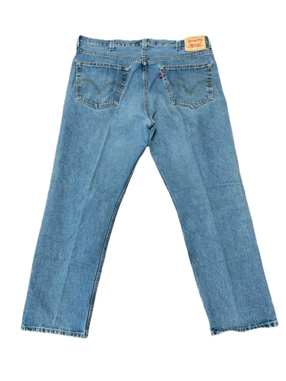 Levi's 505 Jeans Mens Size 42x32 Regular Fit Straight Leg Blue faded Wash Y2K